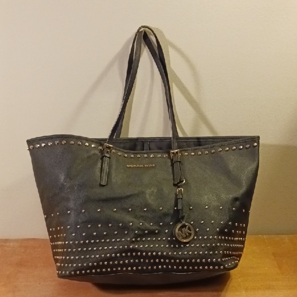 Michael Kors Black Studded Tote